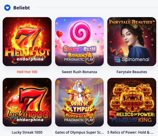 Casino Vorschau – Slots und Spiele-Lobby
